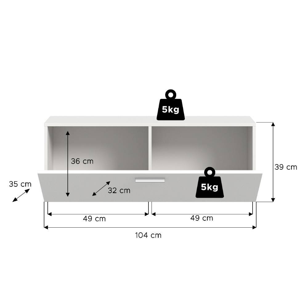Dielen-Hängeschrank in Weiß - Jarne