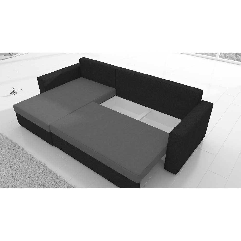 Schlafsofa in L-Form in Grau und Schwarz - Tauratio