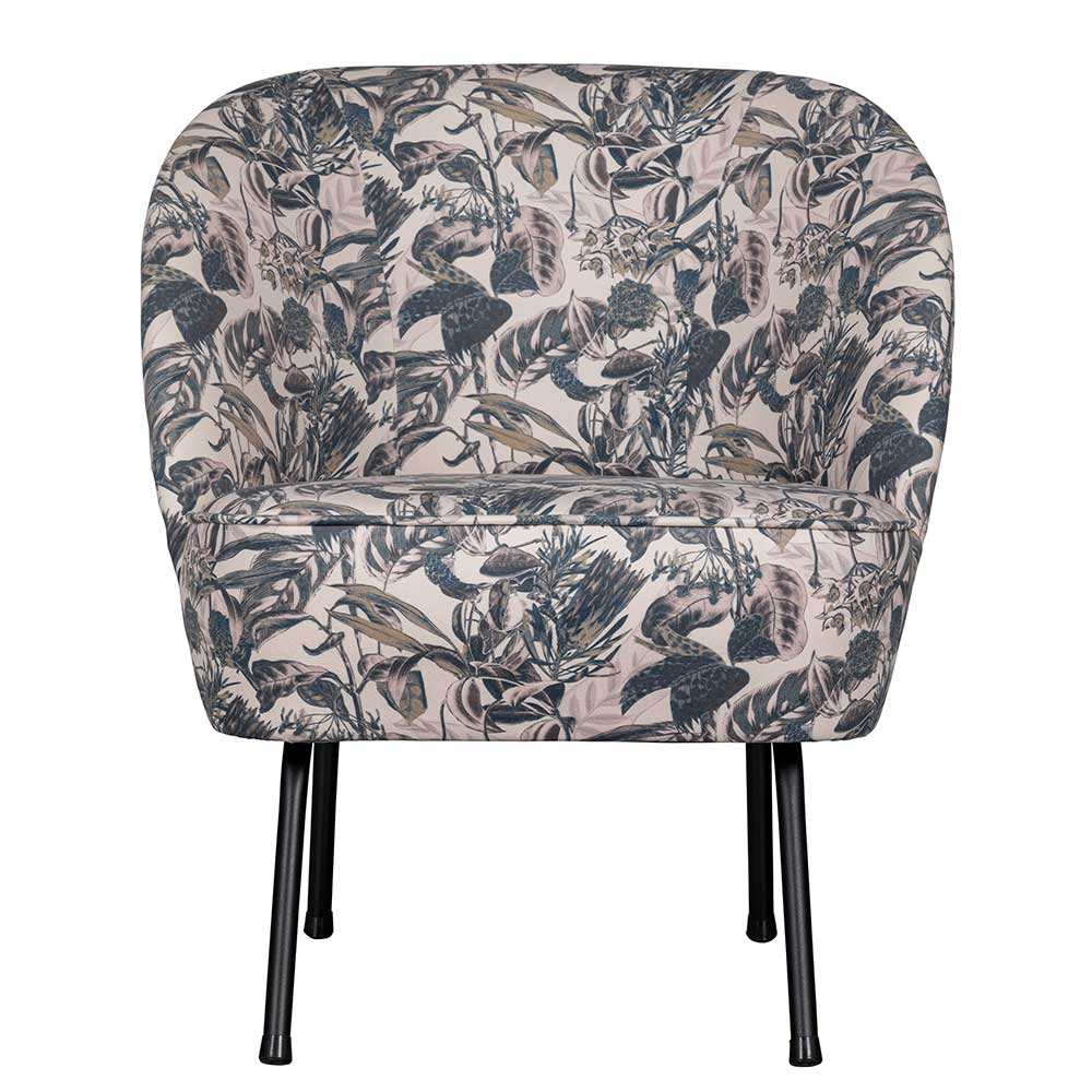 Lounge Sessel aus Samt mit floralem Dessin - Rosco
