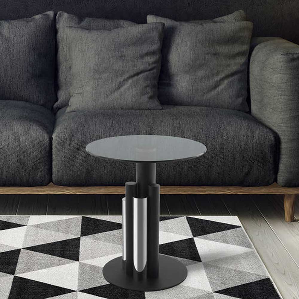 Design-Beistelltisch mit Rauchglas-Platte - Bondi