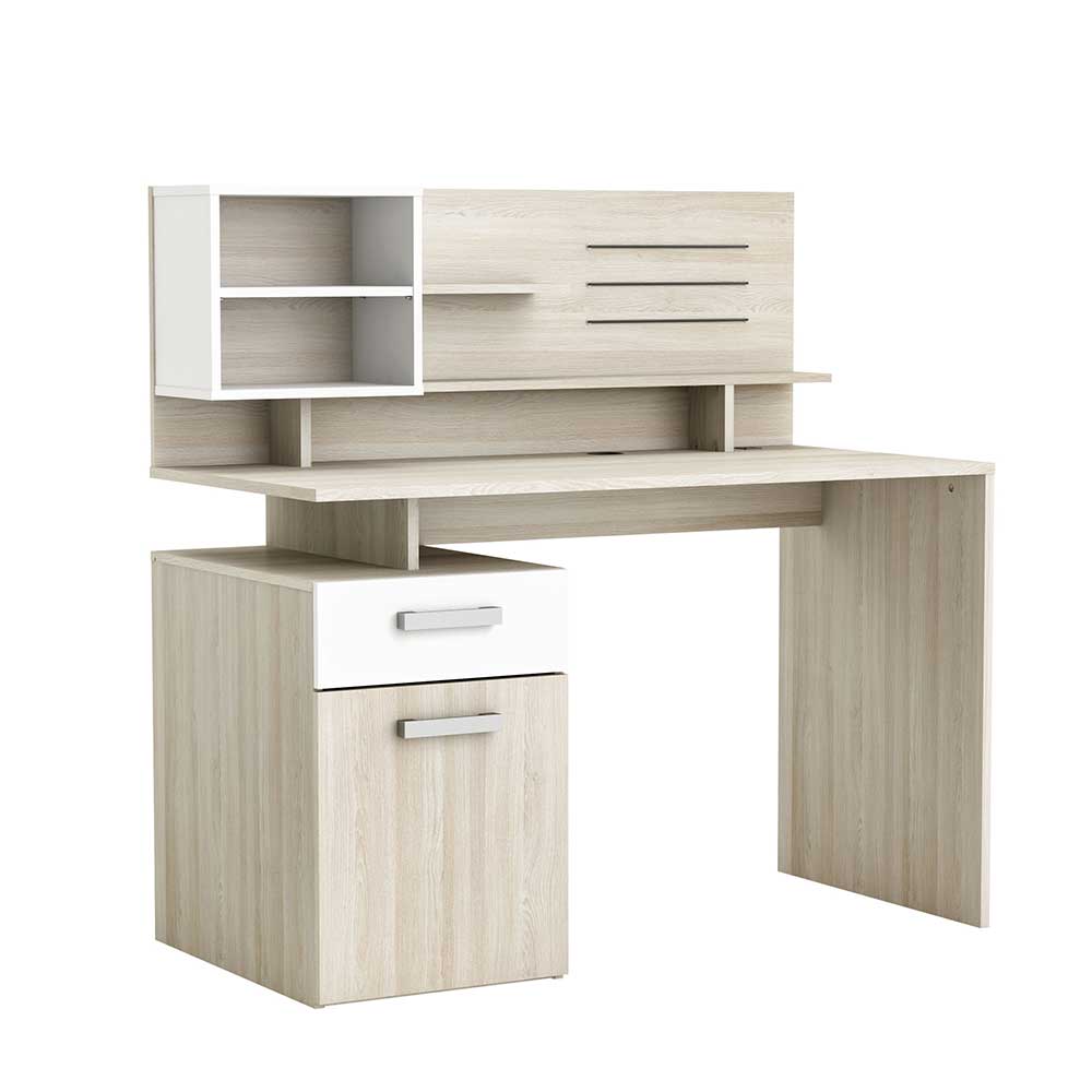 123x122x60 Schreibtisch mit hohem Aufsatz - Danita