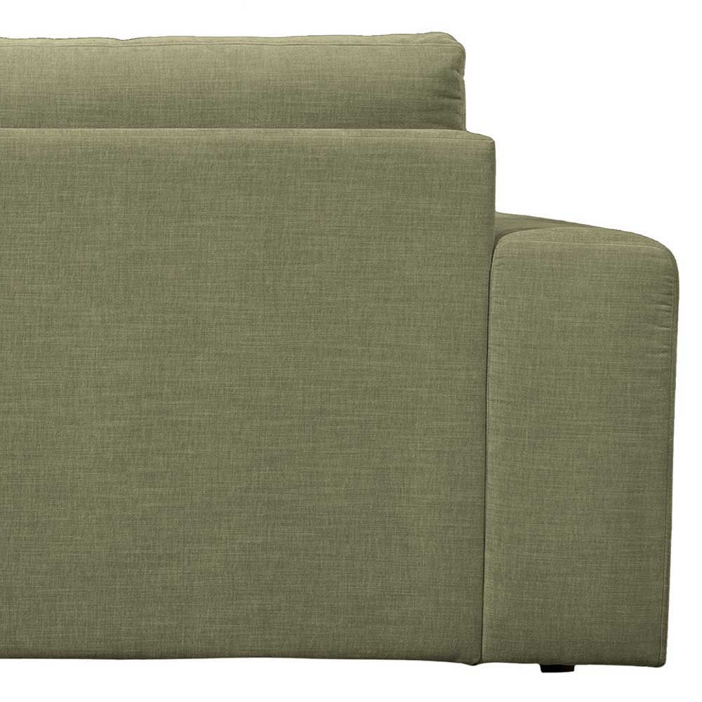 Graugrüne Couch mit Stoffbezug - Perconia