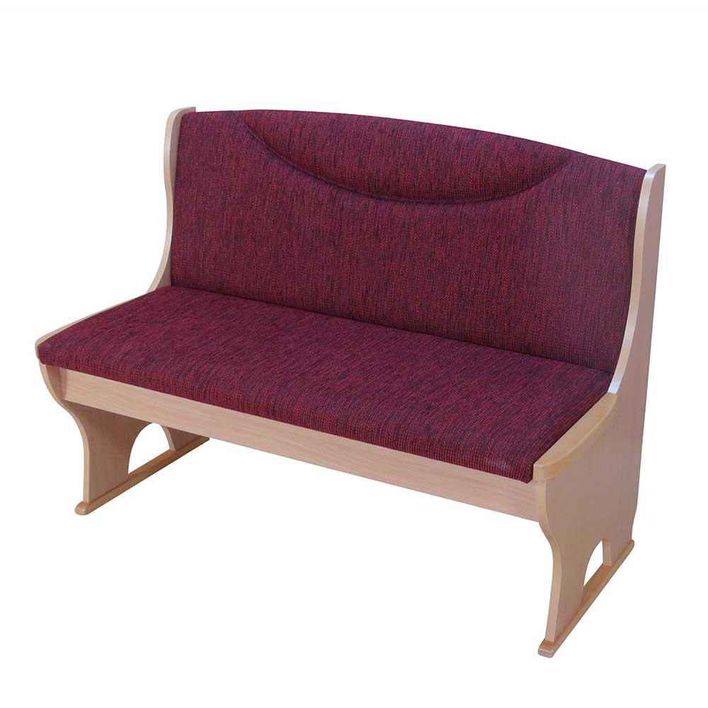 Dunkelrote Sitzbank mit Truhe Owana 120cm breit