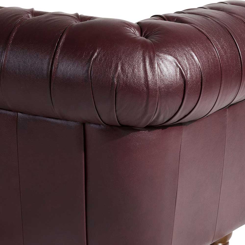 Chesterfield Ledercouch in Rotbraun - Geoloro