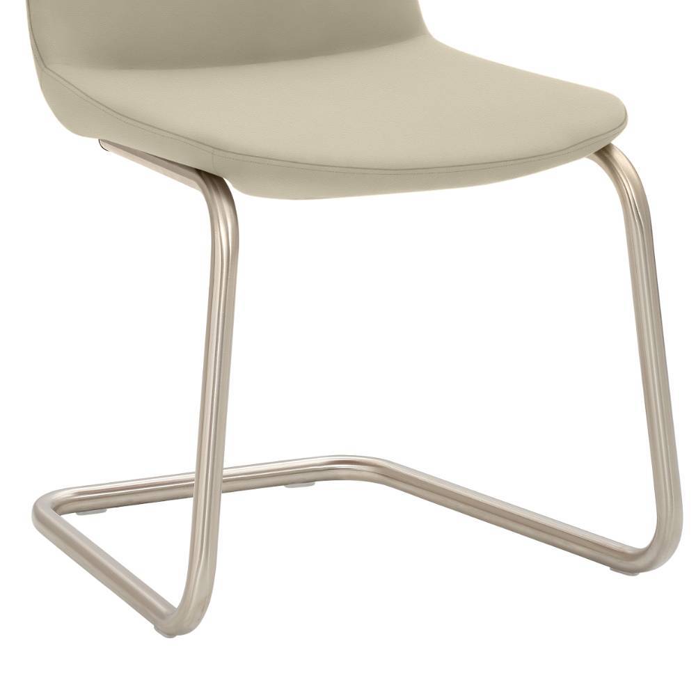 Freischwinger in Taupe und gebürsteter Edelstahl-Optik - Rovert