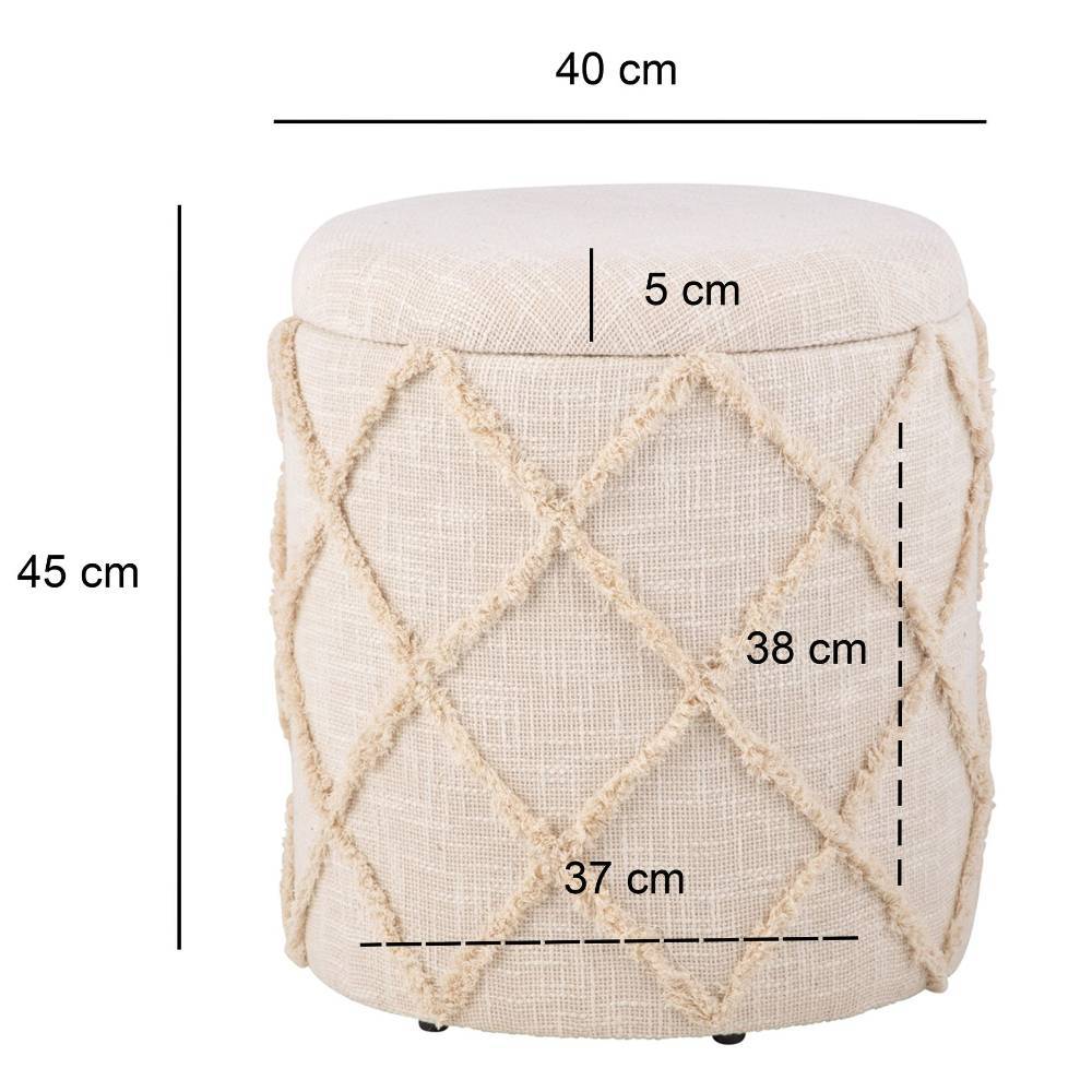 Stauraum Sitzhocker mit Rauten-Struktur-Muster - Asiaty