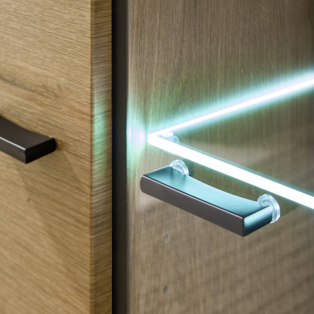 Highboard Vitrine in Eiche Optik - Addara