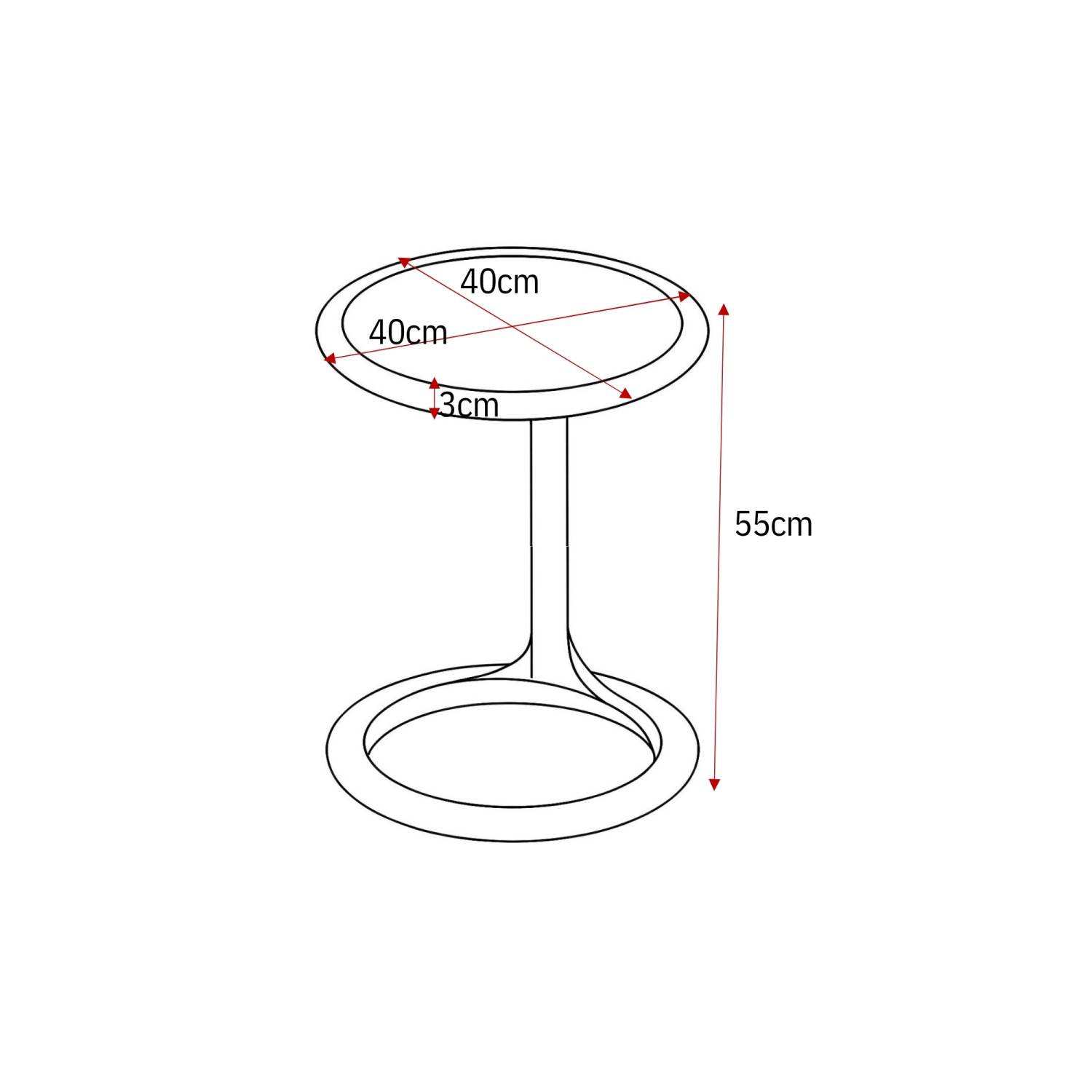 Runder Couchtisch in Cremefarbe mit Maßen Ø40cm und Höhe 55cm – Carloletta