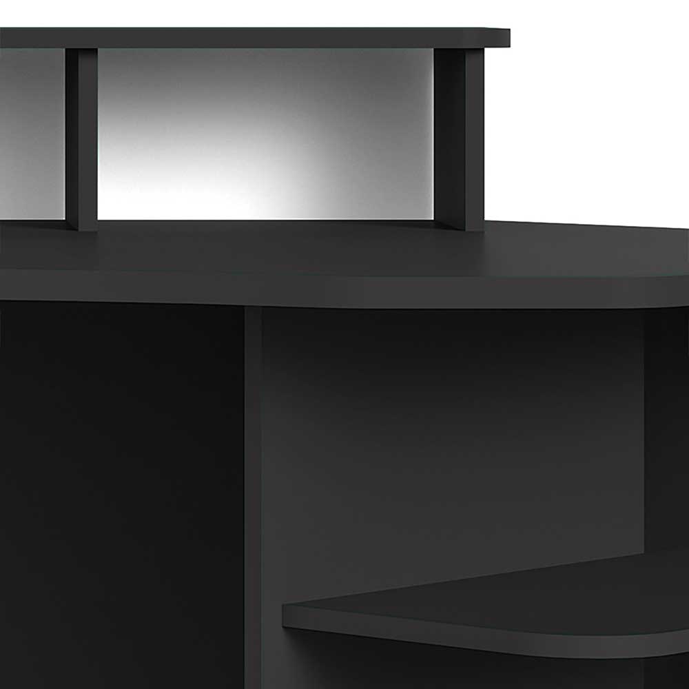 Computertisch in Schwarz mit Aufsatz - Iscian