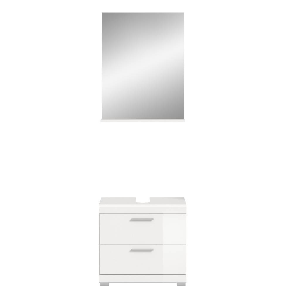 Waschbeckenschrank & Spiegel in Weiß - Henriette (zweiteilig)
