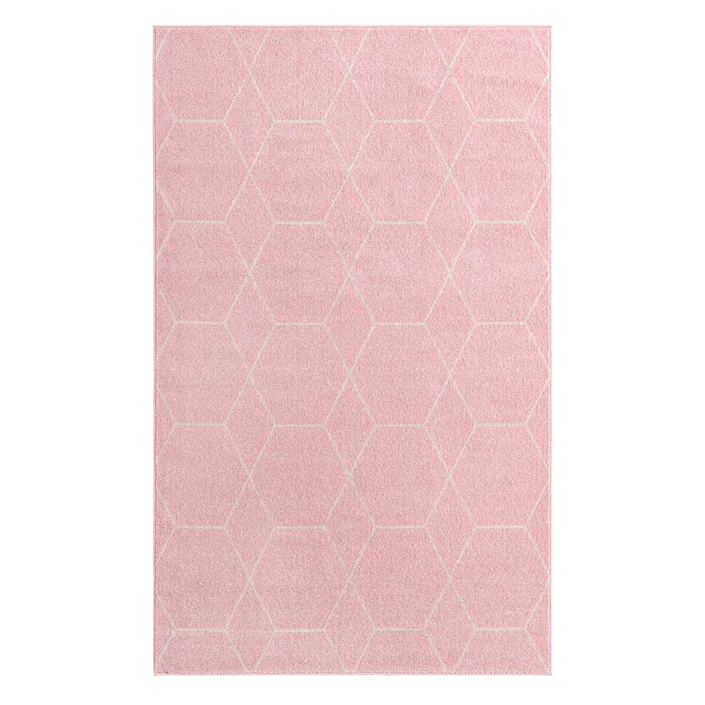 Design Teppich in Rosa und Cremeweiß - Amaikan