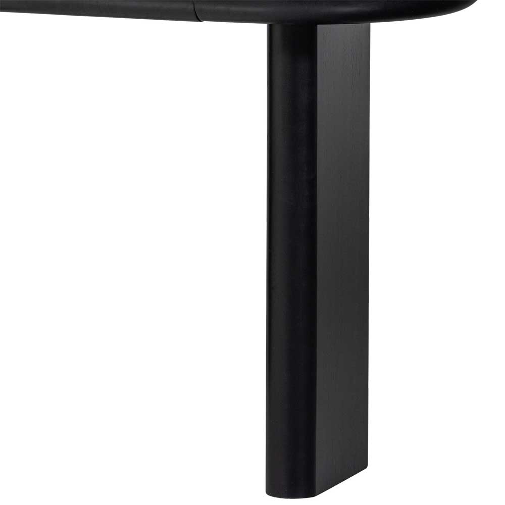 Ovaler Design Schreibtisch in Schwarz Holzoptik - Belinda