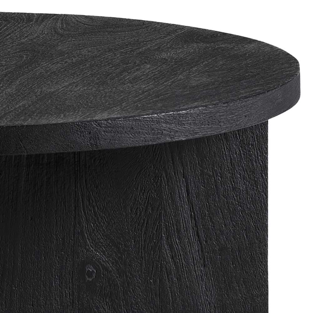 Runder Holz-Couchtisch in Schwarz - Dicampo