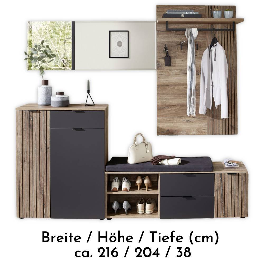 Dielenmöbel Kombination modern - Benet (vierteilig)