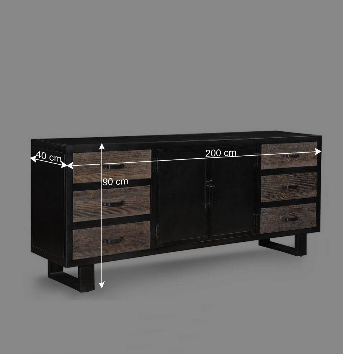 Factory Sideboard mit sechs Schubladen - Vebugran