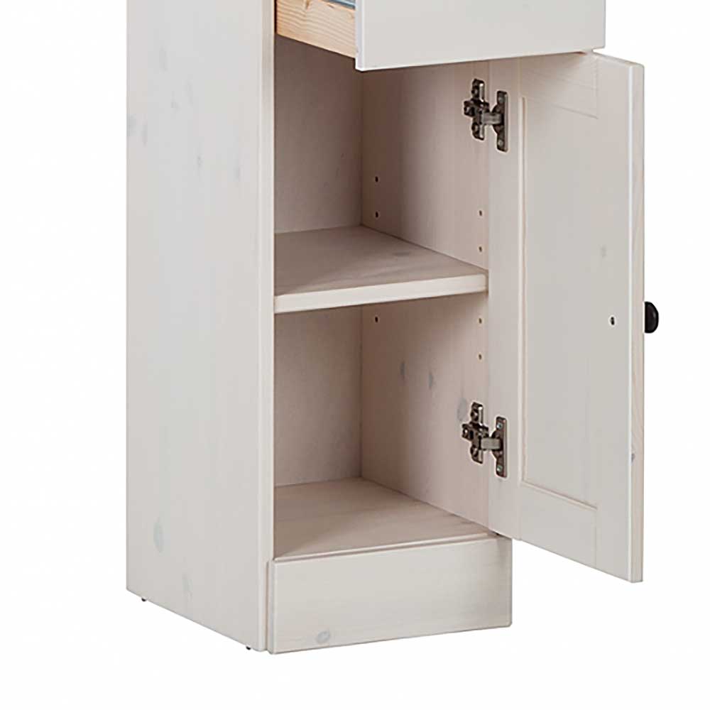 Badezimmer Schrank in Weiß mit Dunkelbraun - Malka