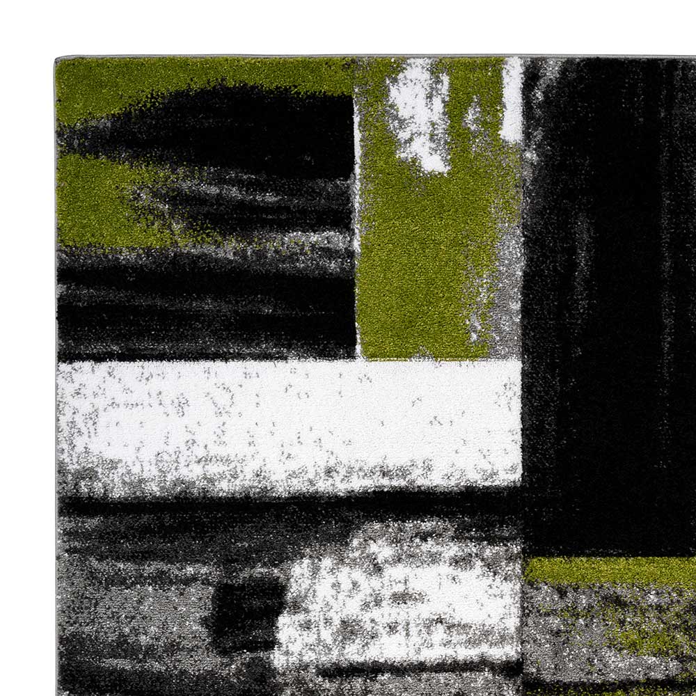 Teppich in Grau Grün Schwarz gemustert - Bestern