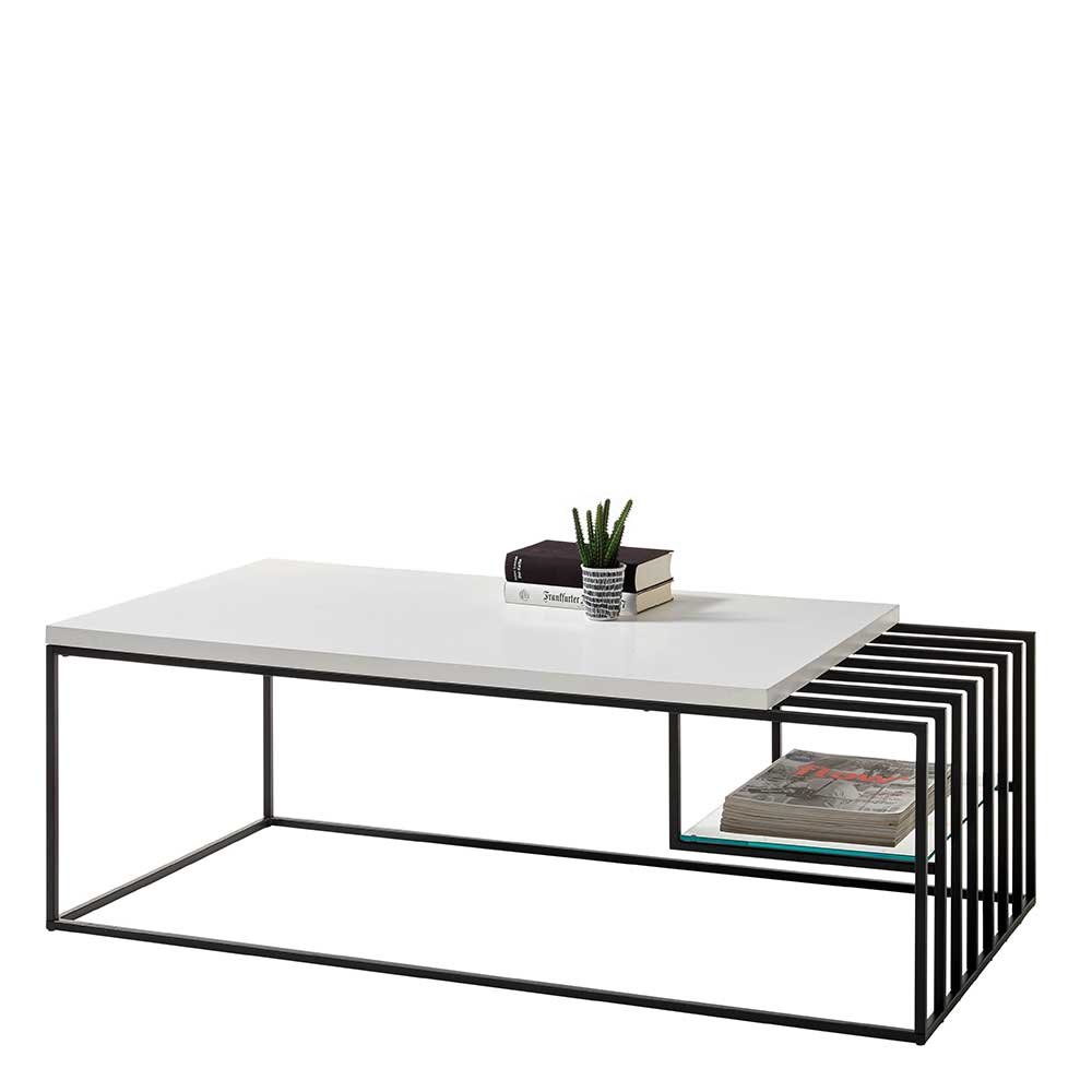 Couchtiscgh in Weiß Schwarz - Hortenza