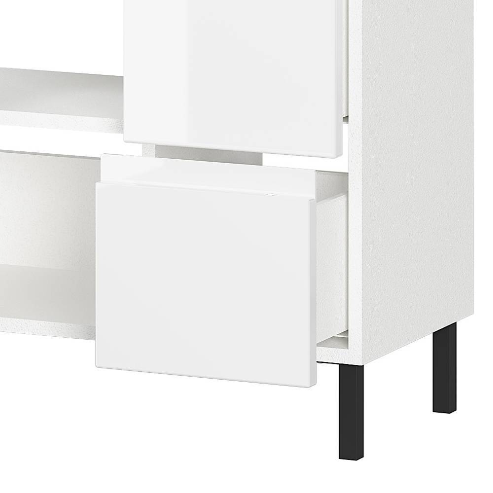 60 cm Waschbeckenschrank in Weiß Hochglanz - Loeesa