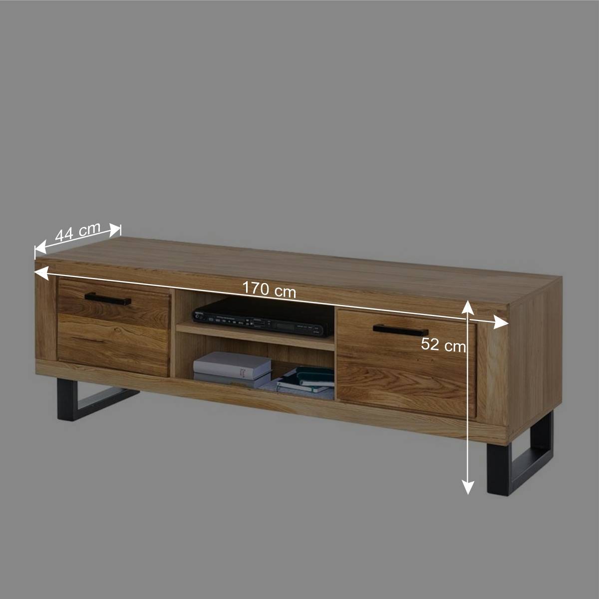Loft TV Unterschrank in Wildeiche teilmassiv - Arello