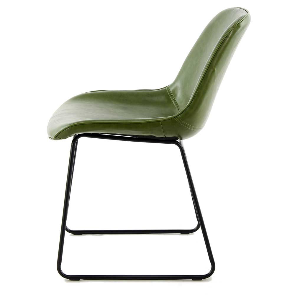 Design Stühle in Oliv Grün & Schwarz - Yannica (2er Set)