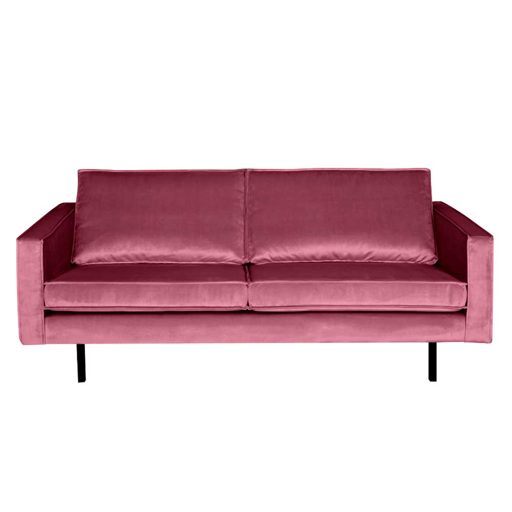 2-Sitzer Sofa mit Samt in Pink Majanco Retro Design