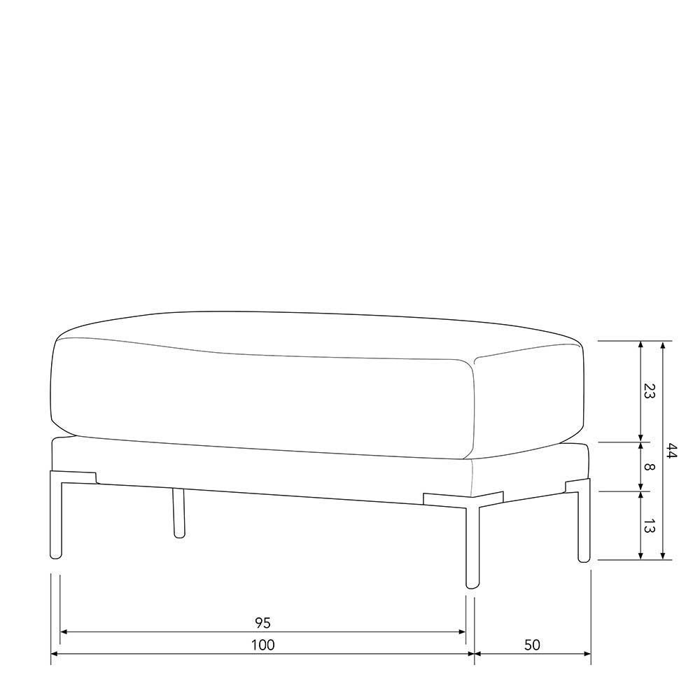 Couch aus Modulen in Taupe Stoff - Birte