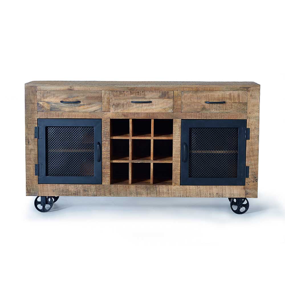 Industrial Sideboard mit Flaschenfächern - Thiano