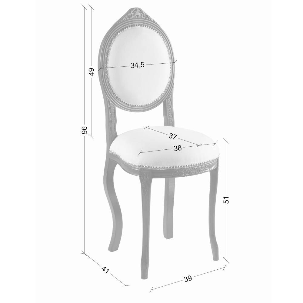 Medaillonstuhl in Creme & Nussbaum Natale aus Massivholz