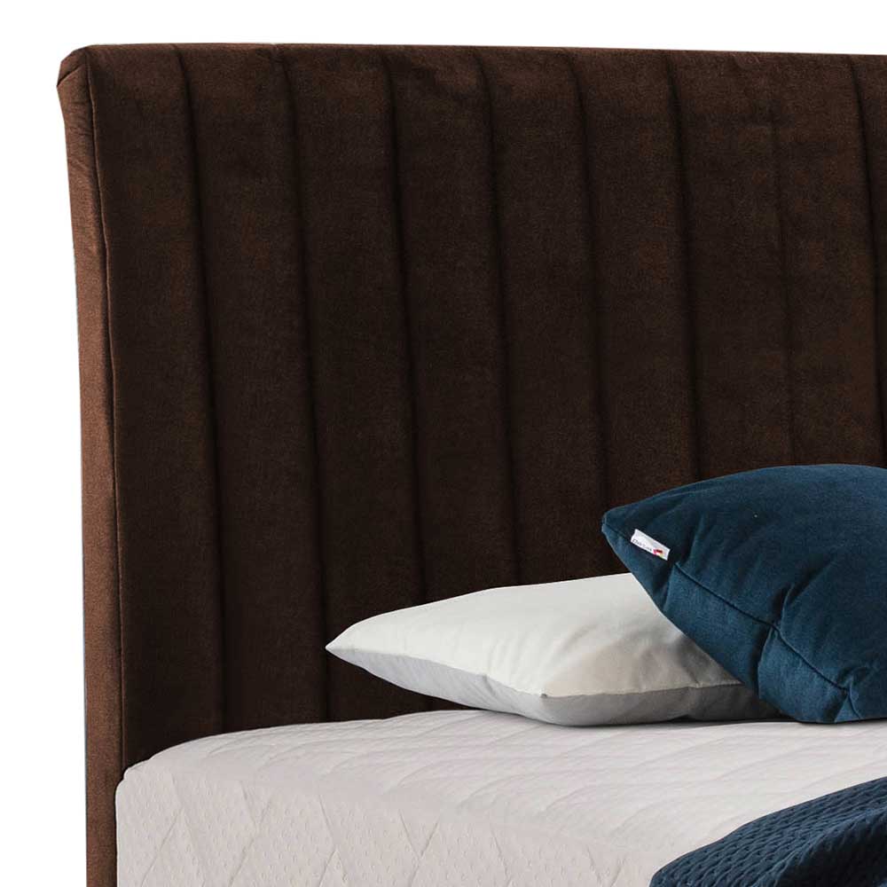 Amerikanisches Bett - Boxspring - in Dunkelbraun - Pianona
