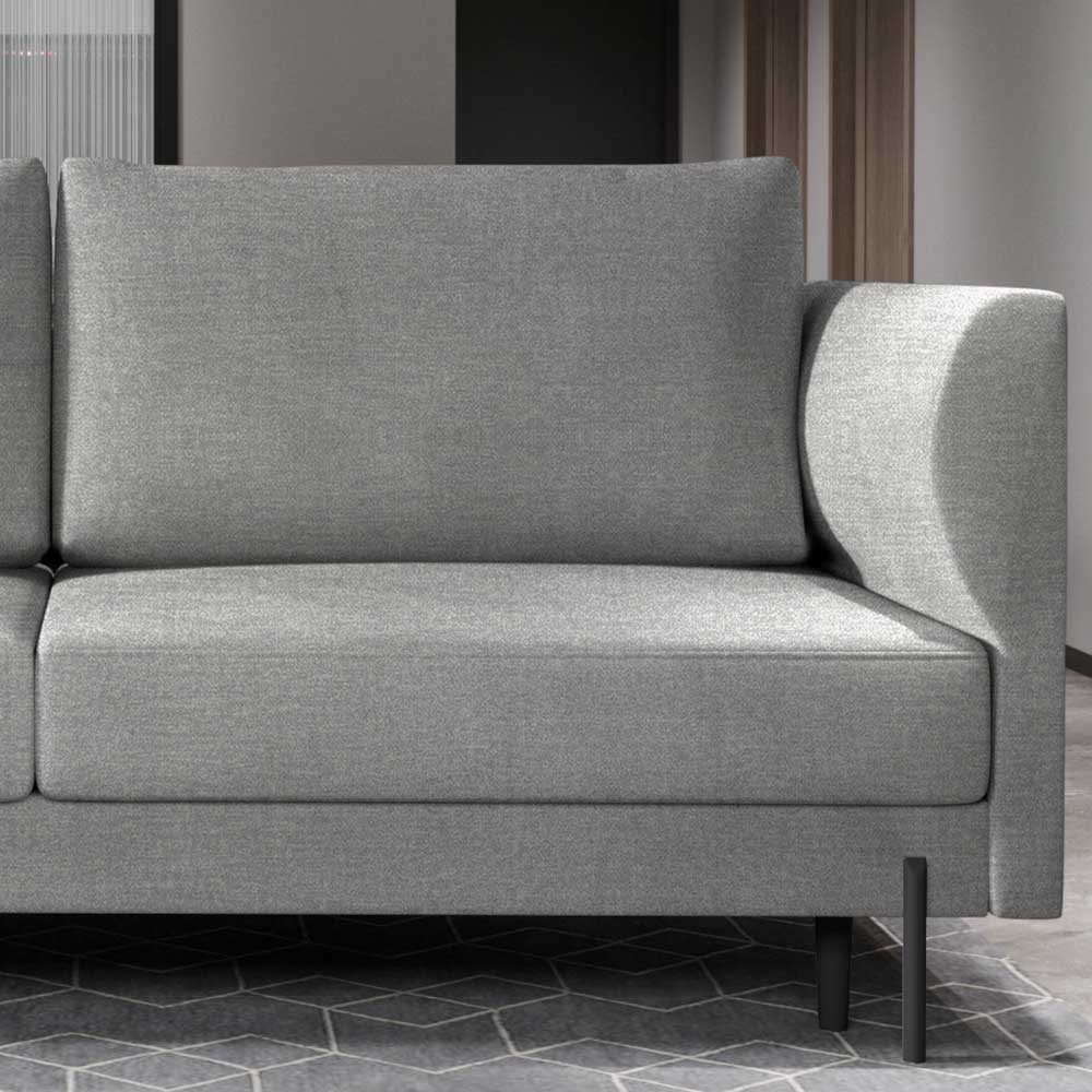 Velours Schlafsofa in Hellgrau - Abellsa