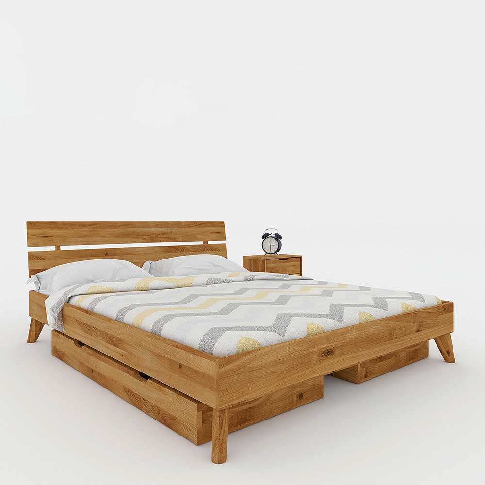 Übergroßes Holzbett mit Bettkästen - Eavy II