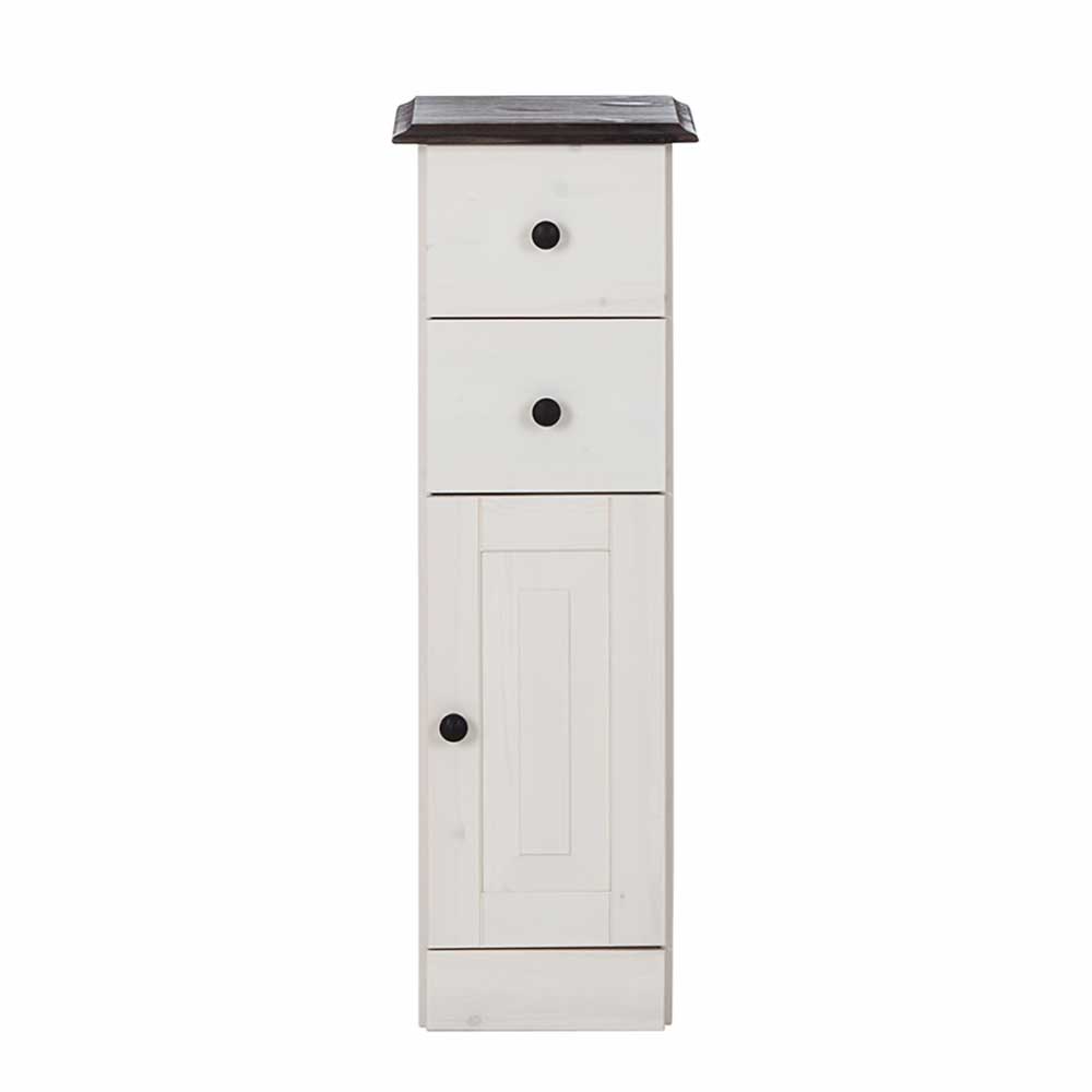 Badezimmer Schrank in Weiß mit Dunkelbraun - Malka
