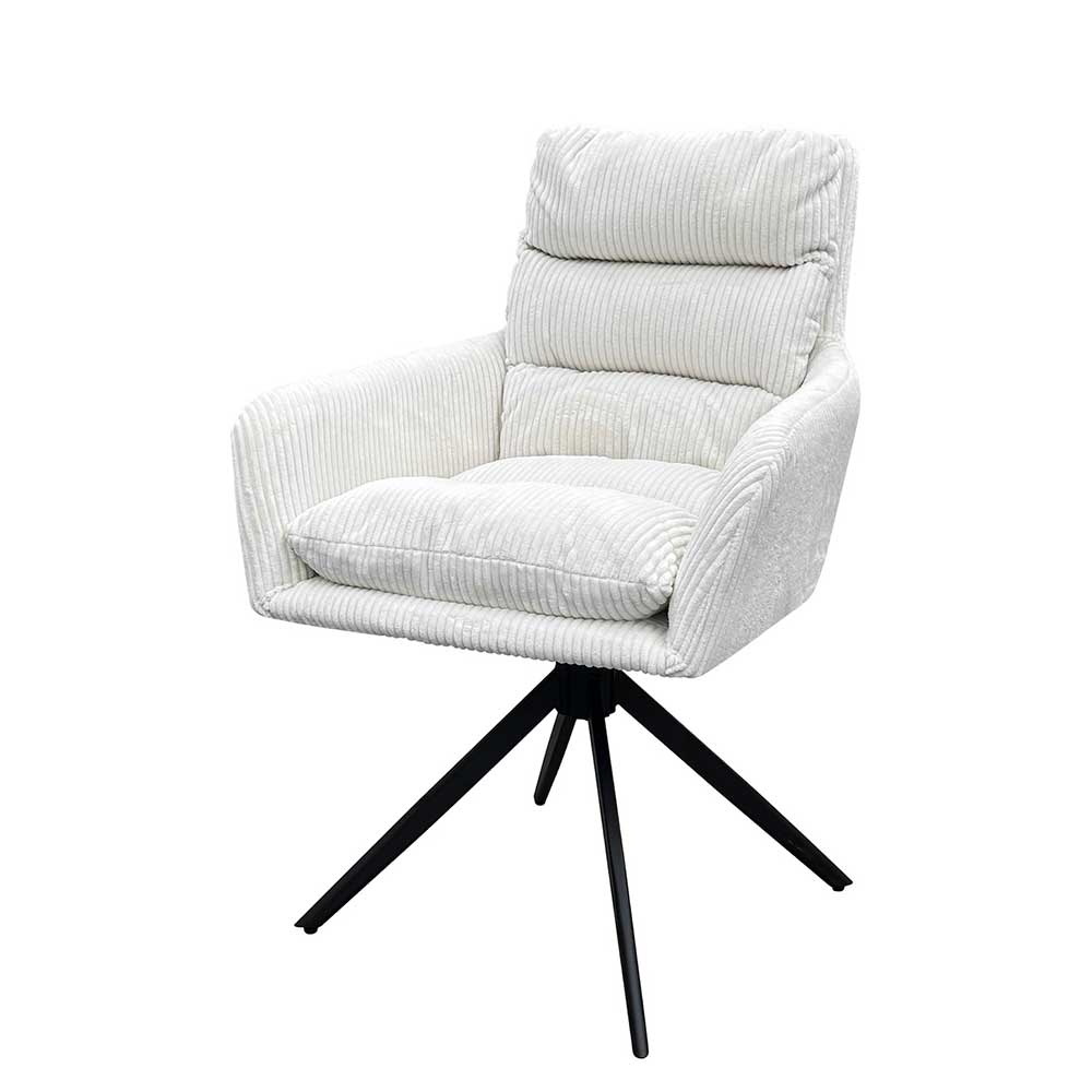 Breitcord Tischsessel in Offwhite - Tonia (2er Set)