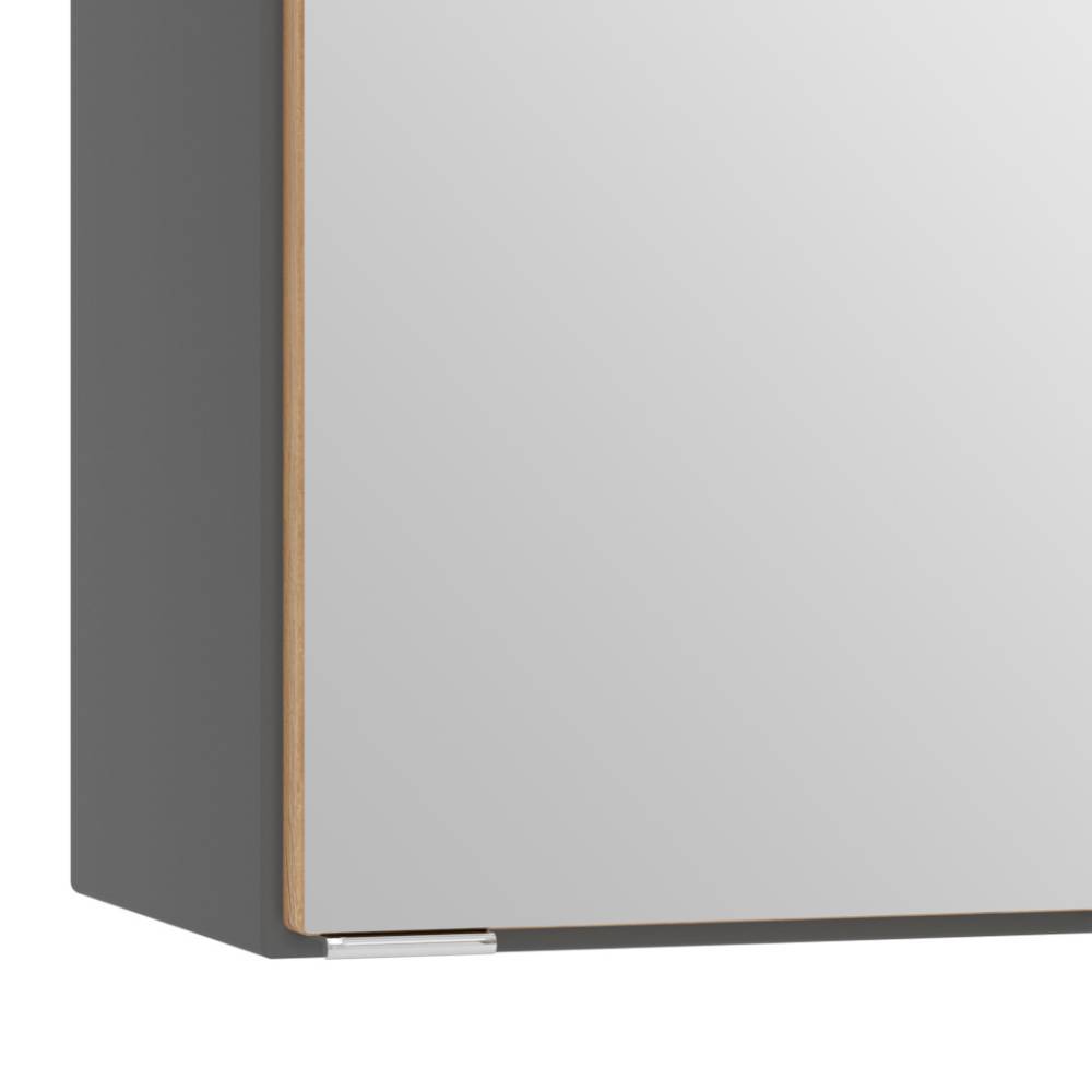 80cm Bad-Spiegelschrank in Mattgrau - Reill