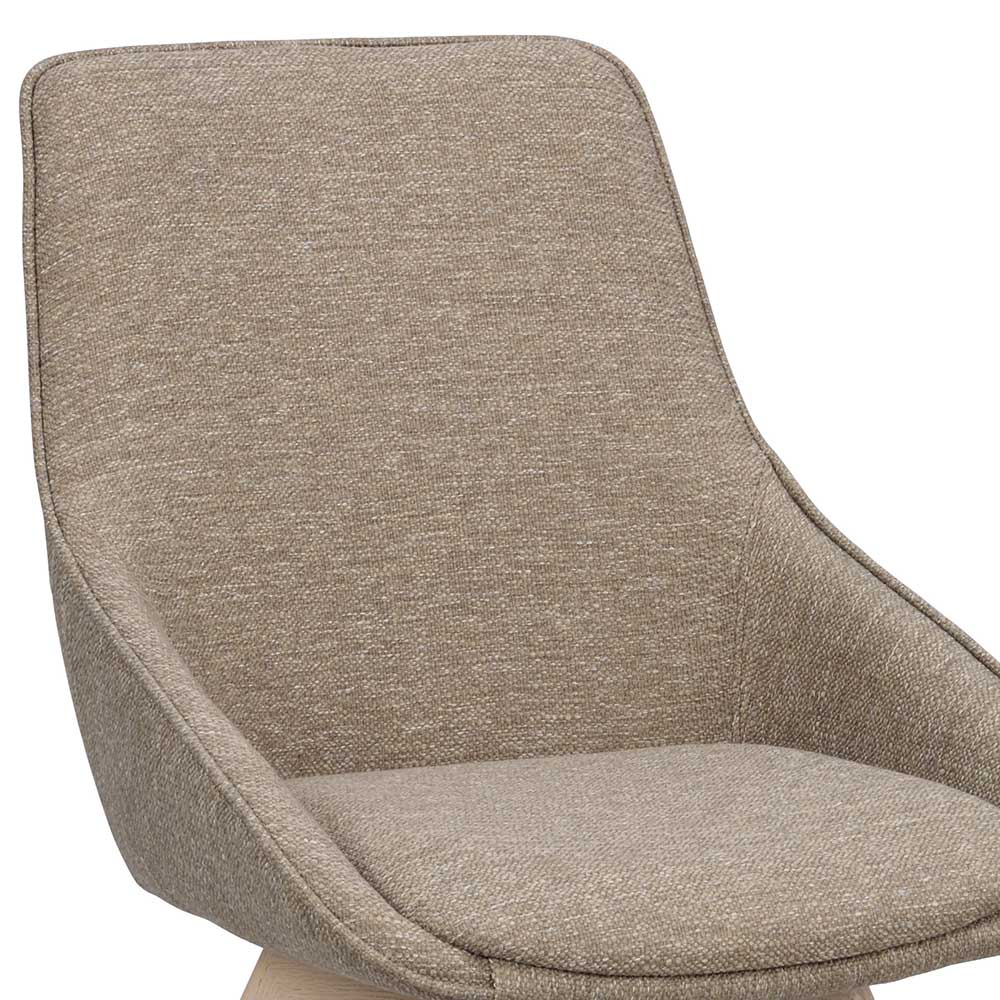 Esszimmer Drehstühle in Beigegrau Stoff - Giliana (2er Set)