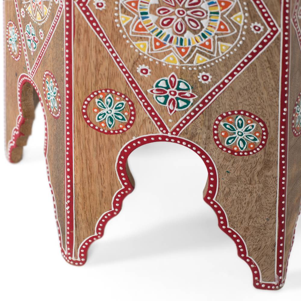 Beistelltisch mit farbenfrohen Mandalas und Mustern - Jambi