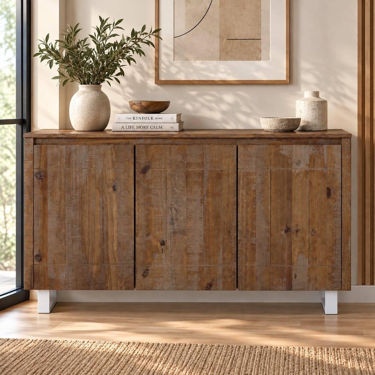 Design Kommode aus Kiefer Massivholz Dunkel - Lavagna