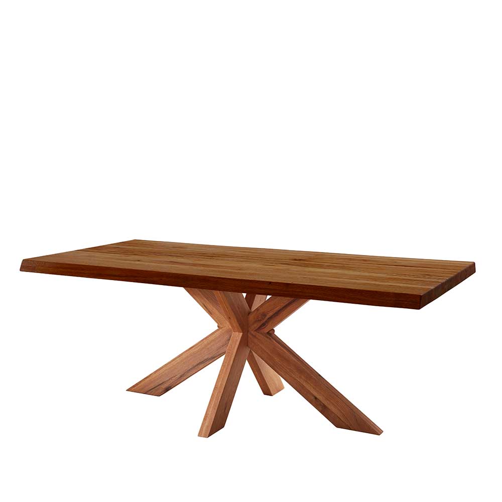 Naturkante Holztisch aus Zerreiche in Braun - Grand