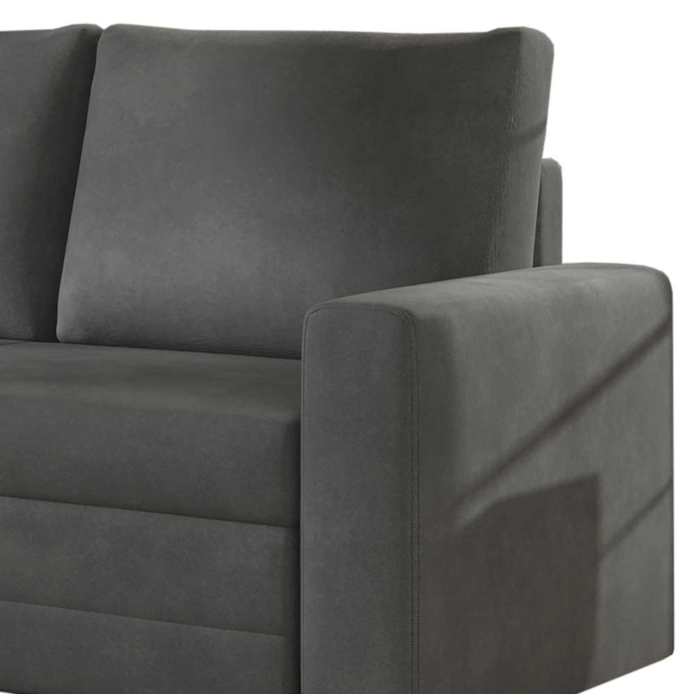 Chenille Schlafsofa in Dunkelgrau - Laucius