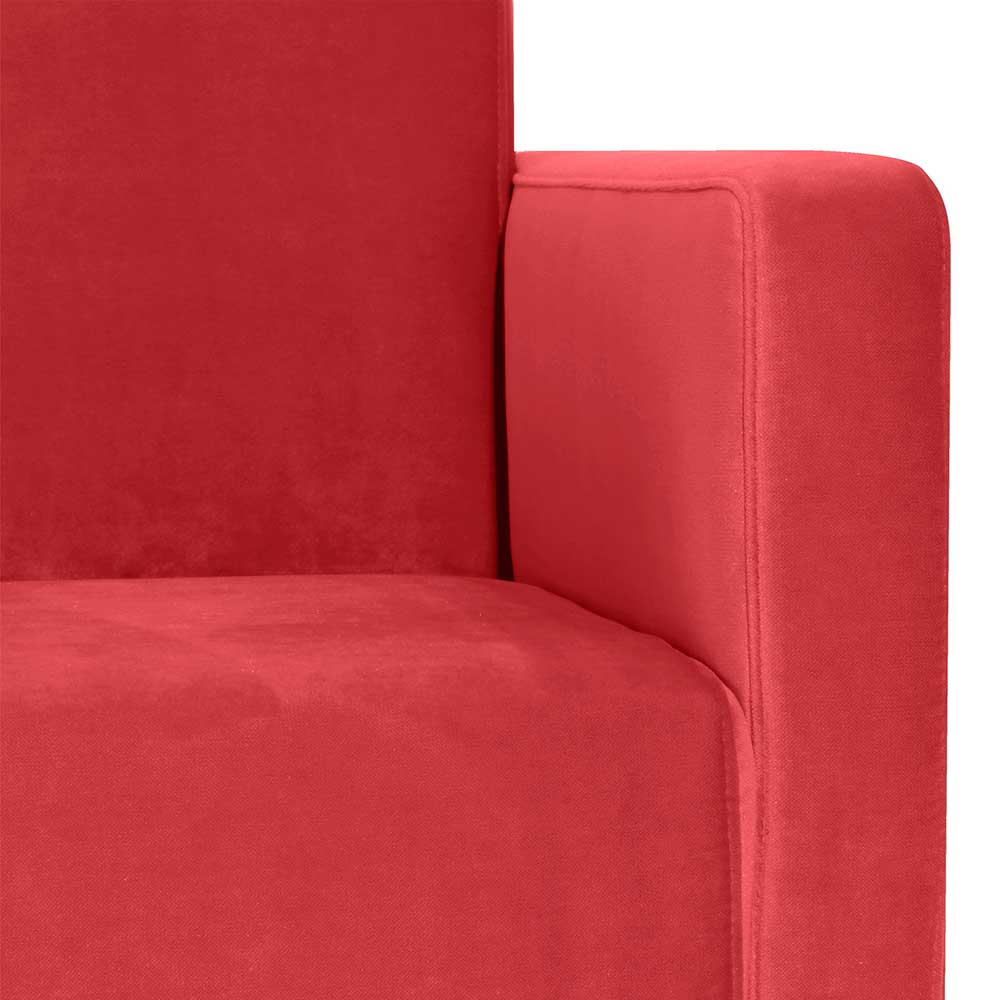 Roter Polstersessel mit Samtvelours-Bezug - Gedeon
