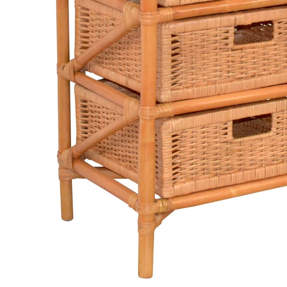 Handgefertigtes Bad-Rattanregal in Honigfarben - Justa