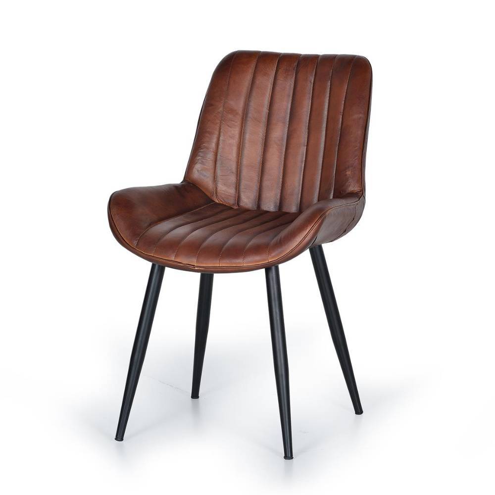 Leder-Polsterstühle mit Steppungen - Madison