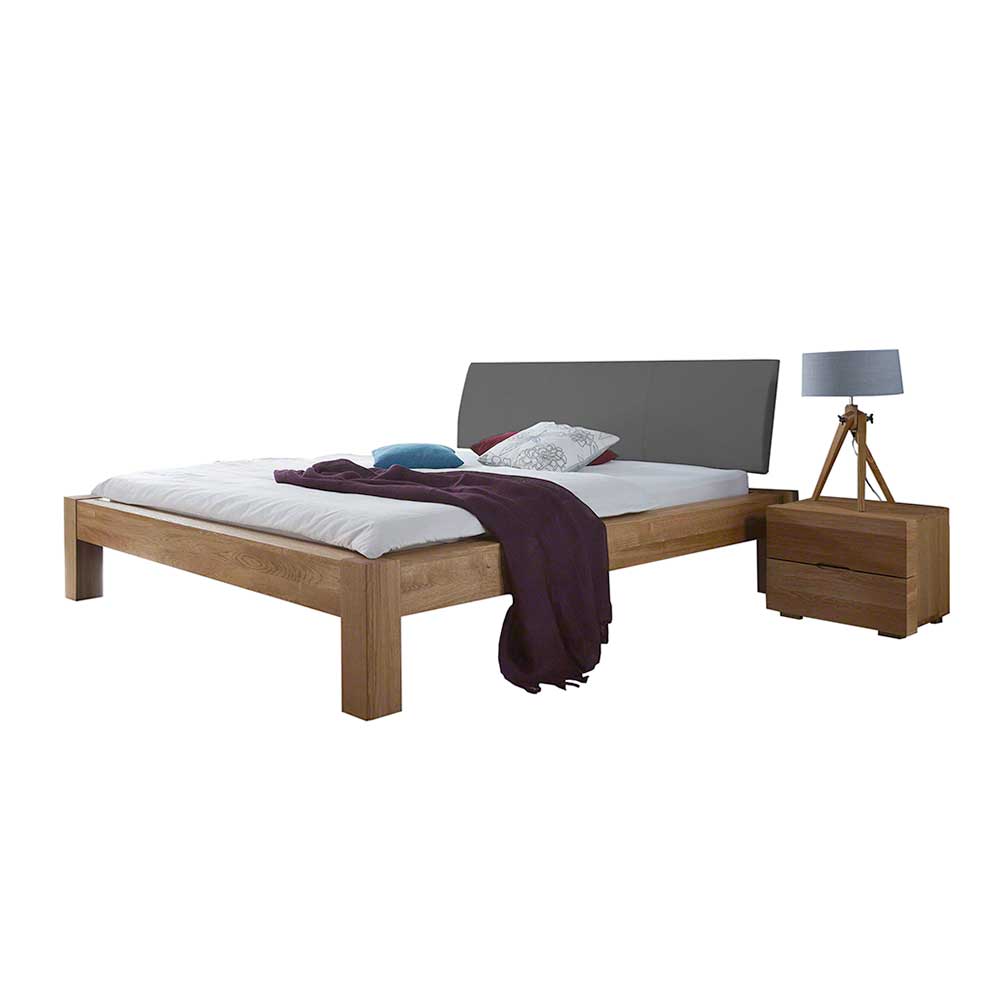 Überlängen-Bett Sofia aus Wildeiche Massivholz (dreiteilig)