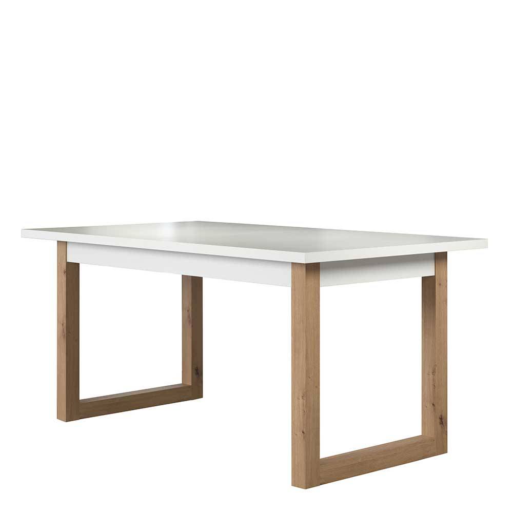 Esszimmer Tisch in Weiß und Wildeiche Optik - Jendras