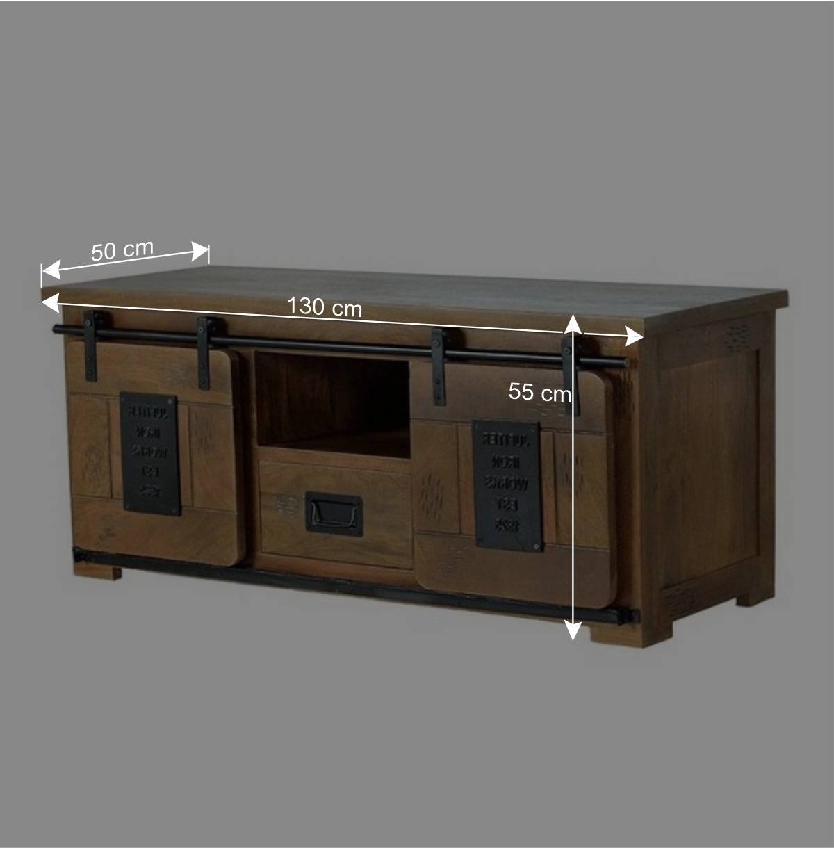 Industrial Design TV Kommode aus Mangoholz - Semian