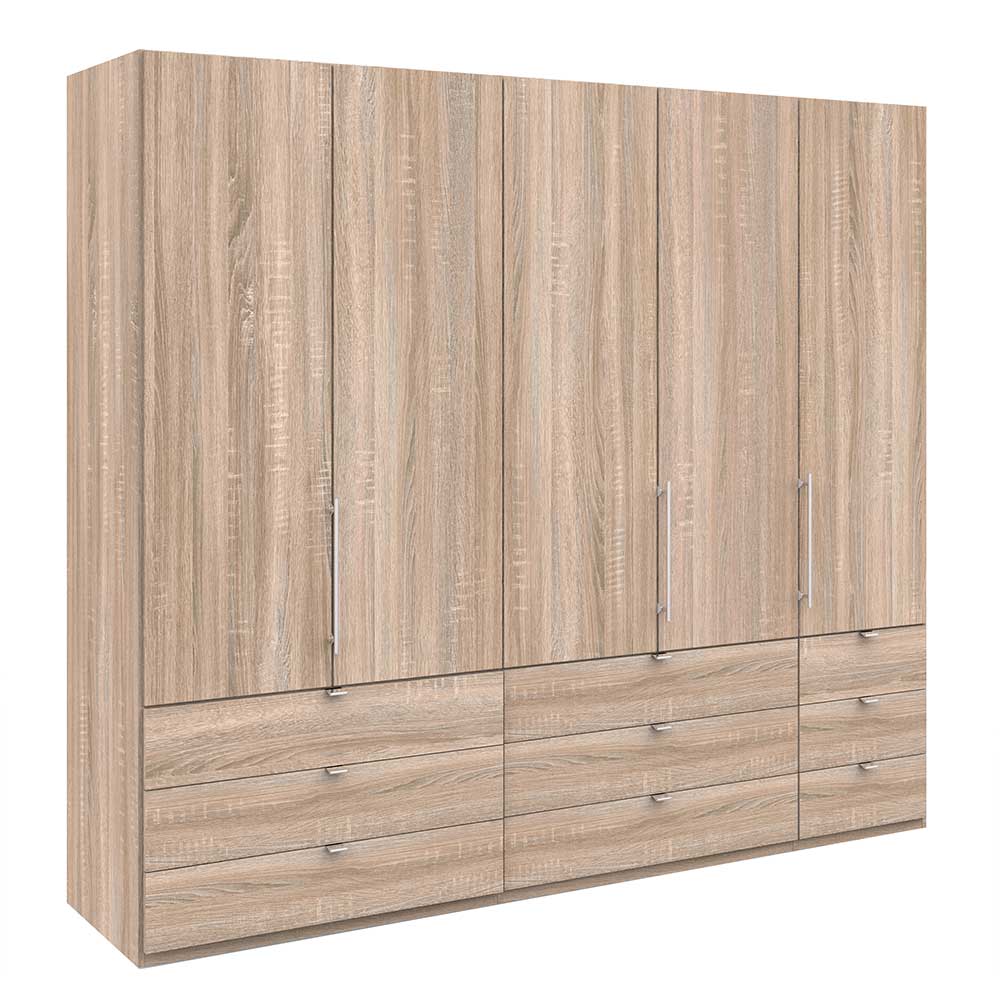 Holzoptik Kombi-Kleiderschrank in Eiche Sägerau - Zayun