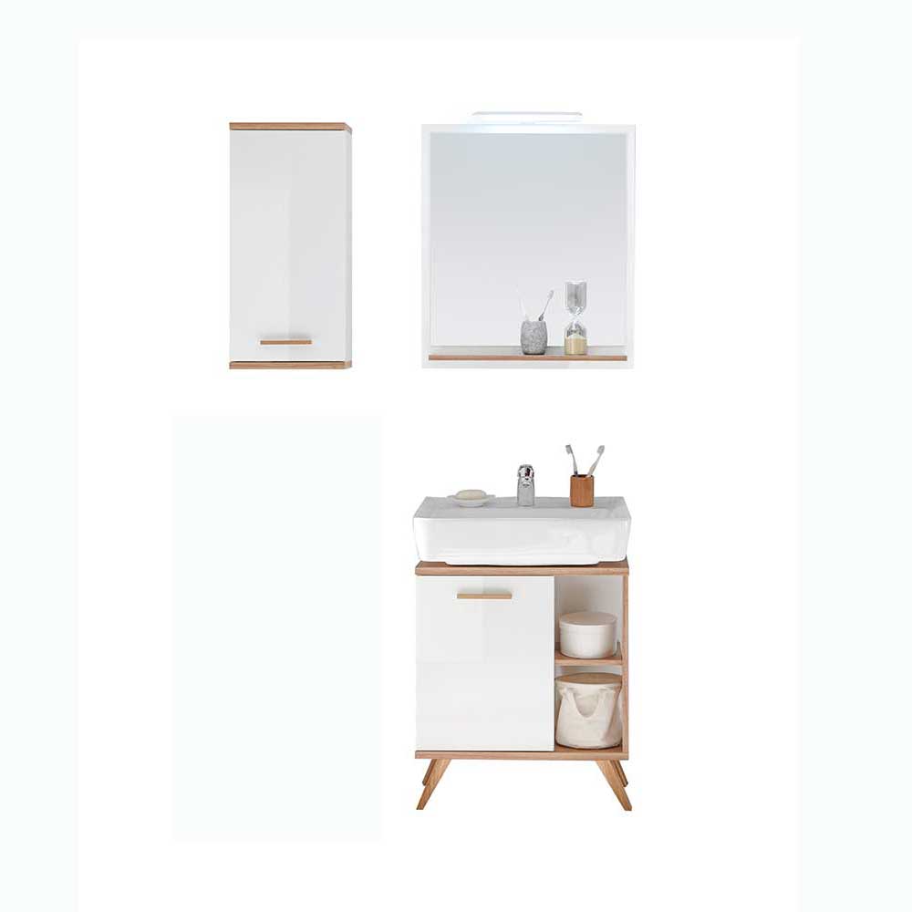 Kompakte Badmöbel im Skandi Design - Timur (dreiteilig)
