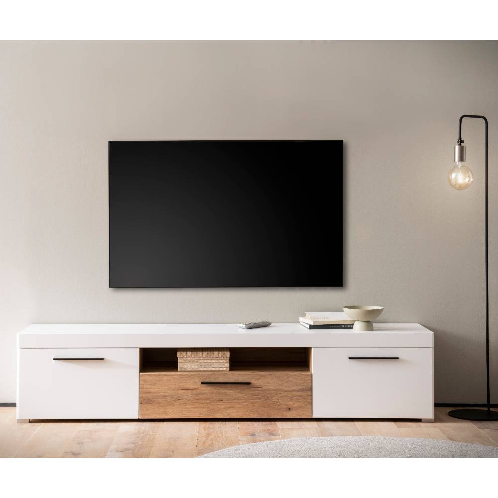 Design Wohnwand in Weiß - Acke (vierteilig)