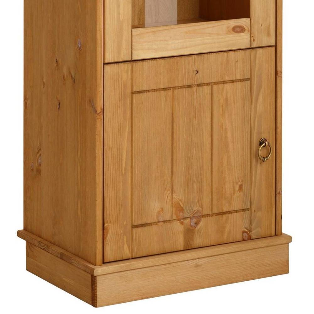 1-türige Kiefernholz-Vitrine im Landhausstil - Goro